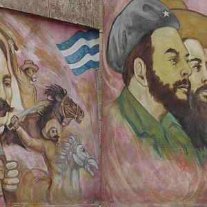 Wandzeichnung in den Straßen von Havanna vieja.