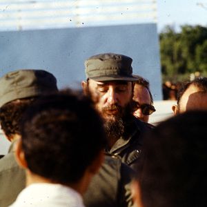 Fidel Castro zur Druckerei Einweihung